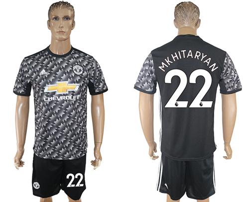 Manchester United #22 Mkhitaryan Black Soccer Club Jersey - Click Image to Close